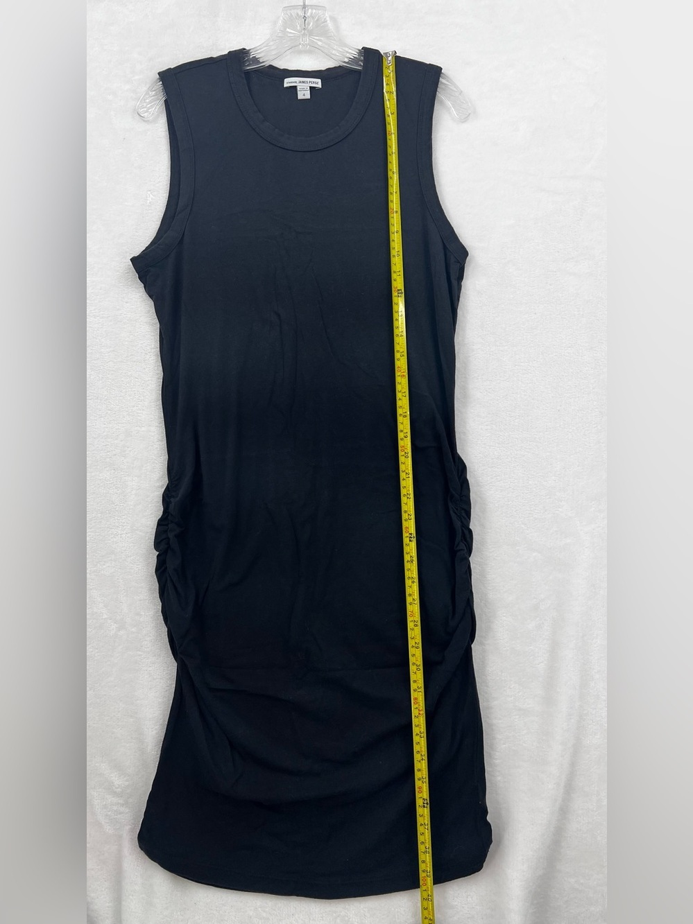 James Perse Black Ruched Sheath Midi Dress - Picture 4 of 7
